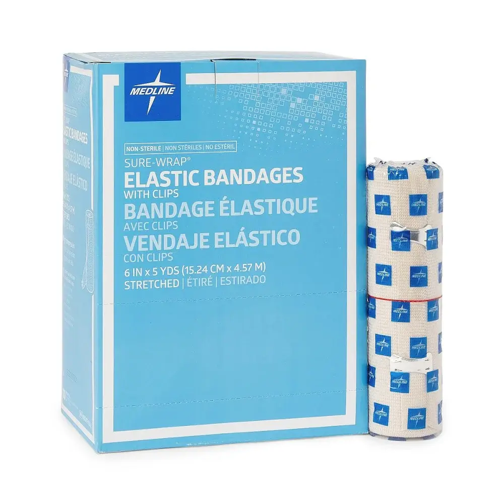 ML-MedLine Sure-Wrap Elastic Tensor Bandage with Clips 10/bx