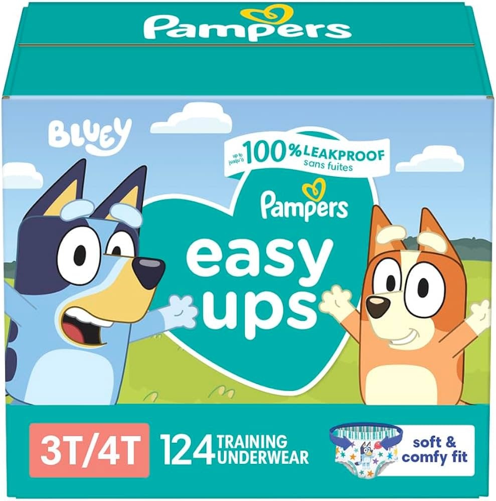 PG-Pampers Pampers  Easy Ups  Up to 100% Leakproof Skin Protection 100/bx Size 3T-4T (Weight 30 - 40 lbs)