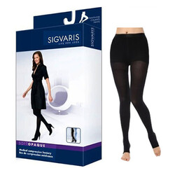 SIGVARIS Sigvaris 842P Style Soft Opaque 20-30mmHg Open Toe ML Black