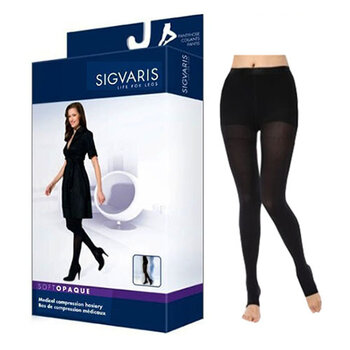 SGV-SIGVARIS Sigvaris 842P Style Soft Opaque 20-30mmHg Open Toe ML Black