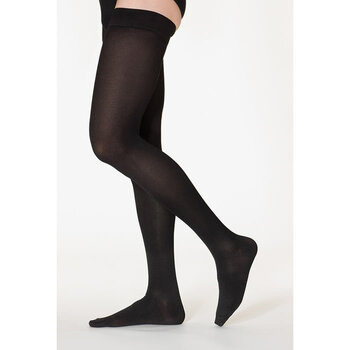 SIGVARIS Essential Cotton for Women Thigh High 30-40mmHg Black Small Short