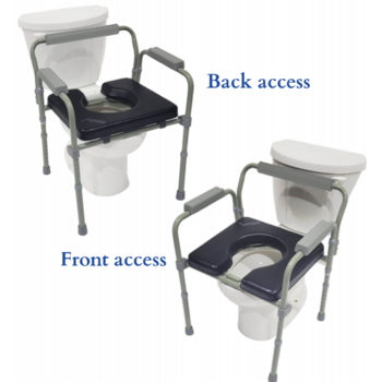 MOBB MOBB Padded Folding Commode Chair 18"W x 16.6"D 300lbs Weight Capacity