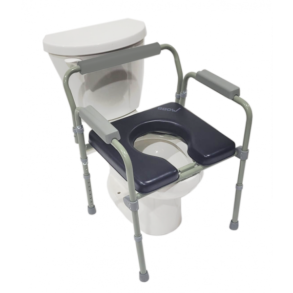 MOBB - MOBB MOBB Padded Folding Commode Chair 18"W x 16.6"D 300lbs Weight Capacity