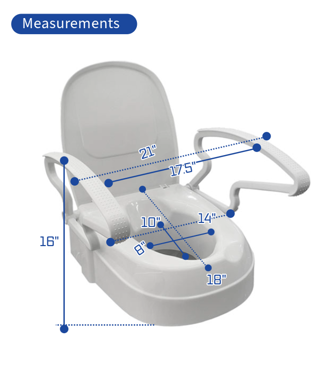 MOBB - MOBB Raised Toilet Seat with Arms adjustable height to add 2",4" and 6"
