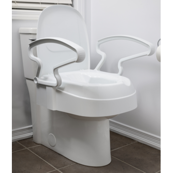 MOBB Raised Toilet Seat with Arms adjustable height to add 2",4" and 6"