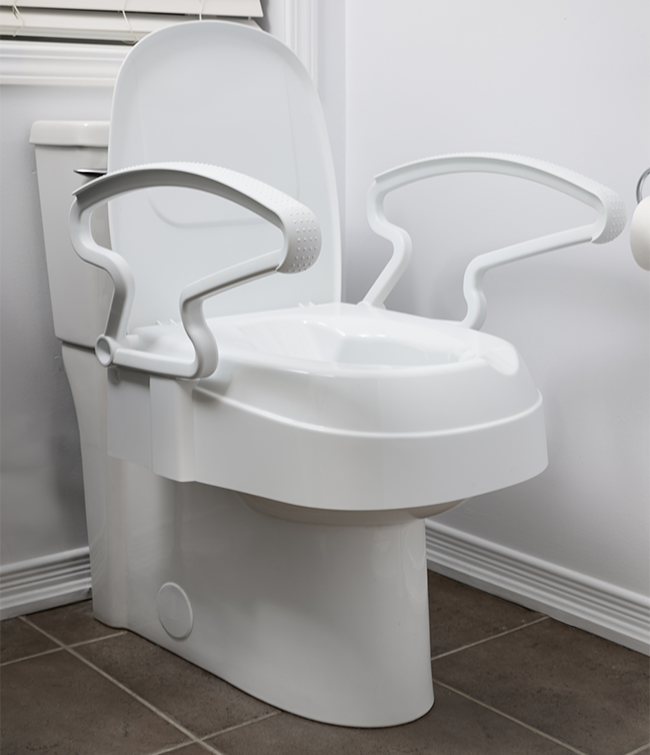 MOBB - MOBB Raised Toilet Seat with Arms adjustable height to add 2",4" and 6"