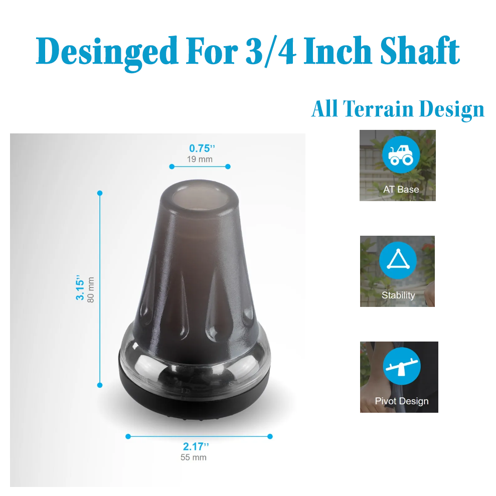 MOBB - MOBB MOBB AirEase Cane Tip  for Walking Cane, Crutches, & Forearm Crutches