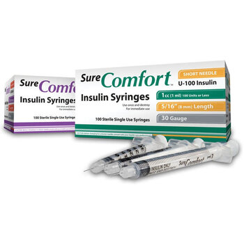 SC-Sure Comfort Sure Comfort Insulin Syringes 100/bx  30G 5/16" (8mm) 10/bg