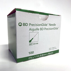 BD Medical BD PrecisionGlide Hypodermic Needle 100/bx 21g x 1 1/4" single