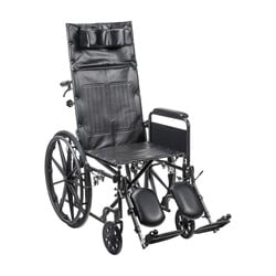 DRV-Drive Medical Drive Silver Sport Full Recline Wheelchair Detachable Full Arm (DFA) Elevated Foot Rest (ELR) Vinyl 300lbs