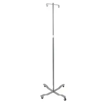 Drive Medical IV Pole Economy Silver Vein Removable hooks 2Hook