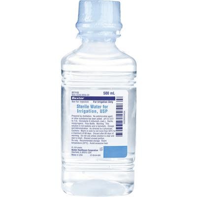 BX-Baxter Baxter Canada Sterile Water For Irrigation In Plastic 500ml Pour Bottle 15/Bx