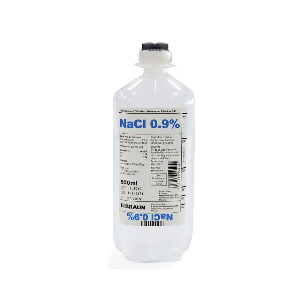 B Braun B Braun Normal Saline 0.9% Sodium Chloride Injection USP  500mL