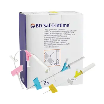 BD-BD Medical BD Saf-T-Intima Iv Catheter with Wings 20gx1" Prn Adapter And Tubing Sterile Pink