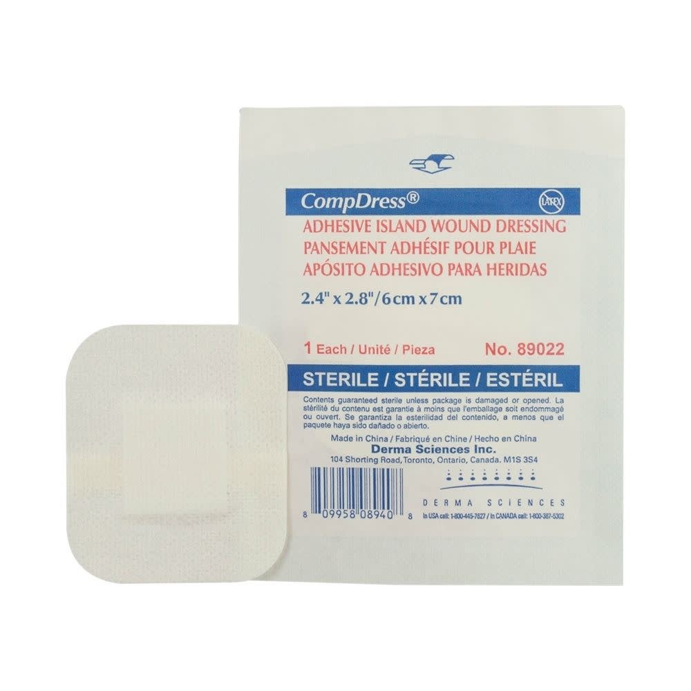 CMD-CompDress Derma Science Compdress Island Dressing, 4"X4" (10cm X 10cm) Sterile Singles