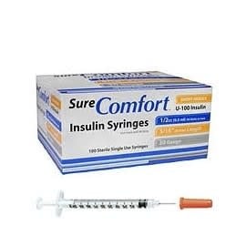SC-Sure Comfort Sure Comfort Insulin Syringes 31G 5/16" (8mm) 1/2CC 10/Bag