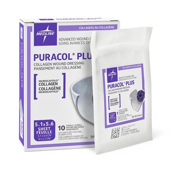 MedLine Puracol Plus Collagen Wound Dressing 5.1 x 5.6 cm – Box of 10