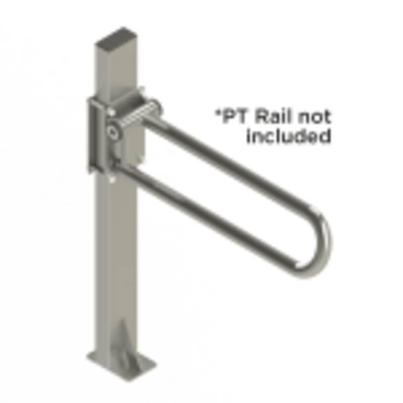 HealthCraft Products P.T. Rail Floor Mast Stainless Steel - Med Supplies