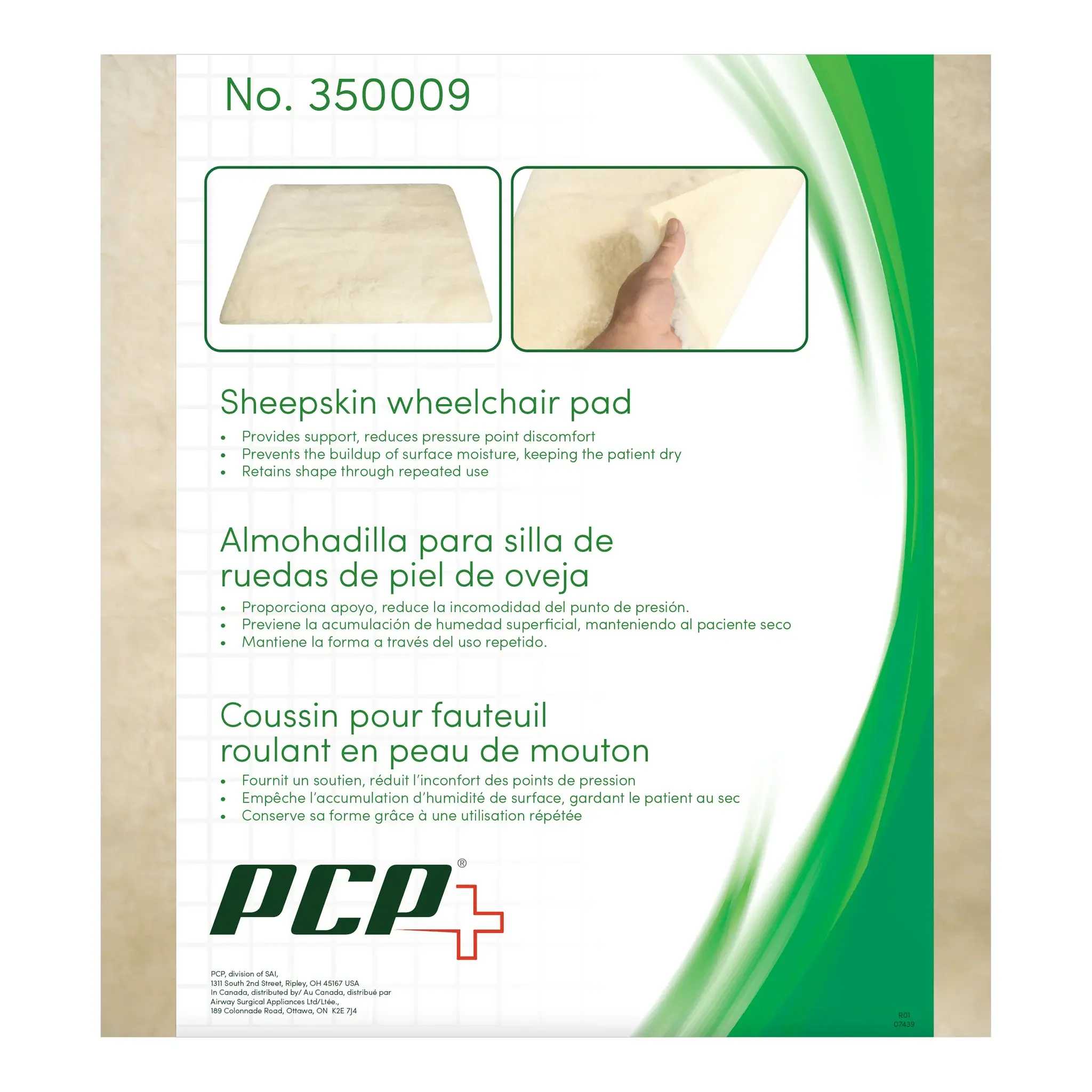 PCP Medical PCP Sheepskin Wheelchair Pad