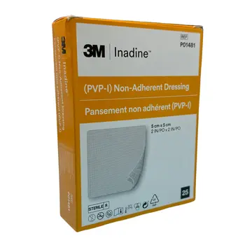 3M-3M 3M Inadine Pvp-I Non Adherent Dressing 5cm X 5cm 25/Bx