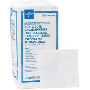 ML-MedLine Medline Gauze Sponge 8 Ply Non-Sterile 5cmx5cm 200/Bx