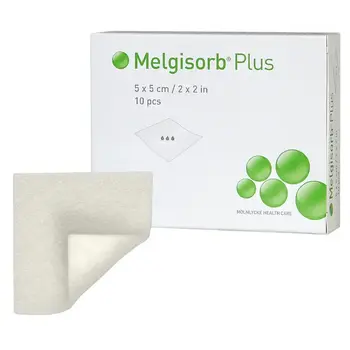 Molnlycke Melgisorb Plus, Highly Absorbent Calcium Alginate Dressing 5 X 5 CM 10/Bx
