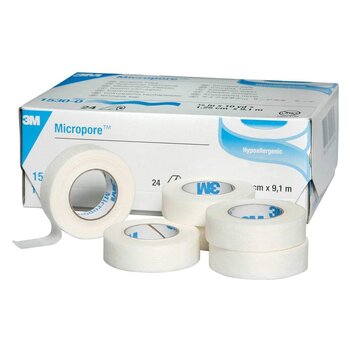 3M 3M Micropore Paper Tape 1/2 in x 10 yd - Box of 24 Rolls
