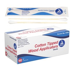 MedLine Cotton Tip Wood Applicator W/ Measurement Guide 6in Sterile Bx/100