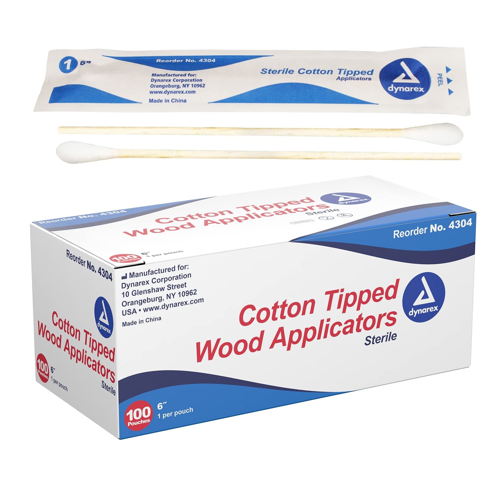 MedLine Cotton Tip Wood Applicator W/ Measurement Guide 6in Sterile Bx/100