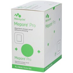 MPR-Mepore Mepore Pro Adhesive Showerproof Dressing for Low to Moderately Exuding Wounds 9x10 cm 40/bx single