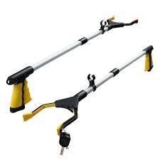 OPOVE Opove 2-Pack 32" Grabber Reacher Tools Foldable Assist Tool for Trash Pick Up with Magnetic Tip  5.1" Wide Jaw and Rotating Gripper  Yellow