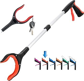 REWKCY Grabber Foldable Reacher with 360° Rotating Jaw & Magnet HD Pick Up Stick