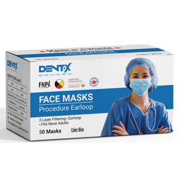 DENT-X Dent-X Made in Canada Disposable Face Mask 3 Ply ASTM Level 3 Adult 20 bx/cs