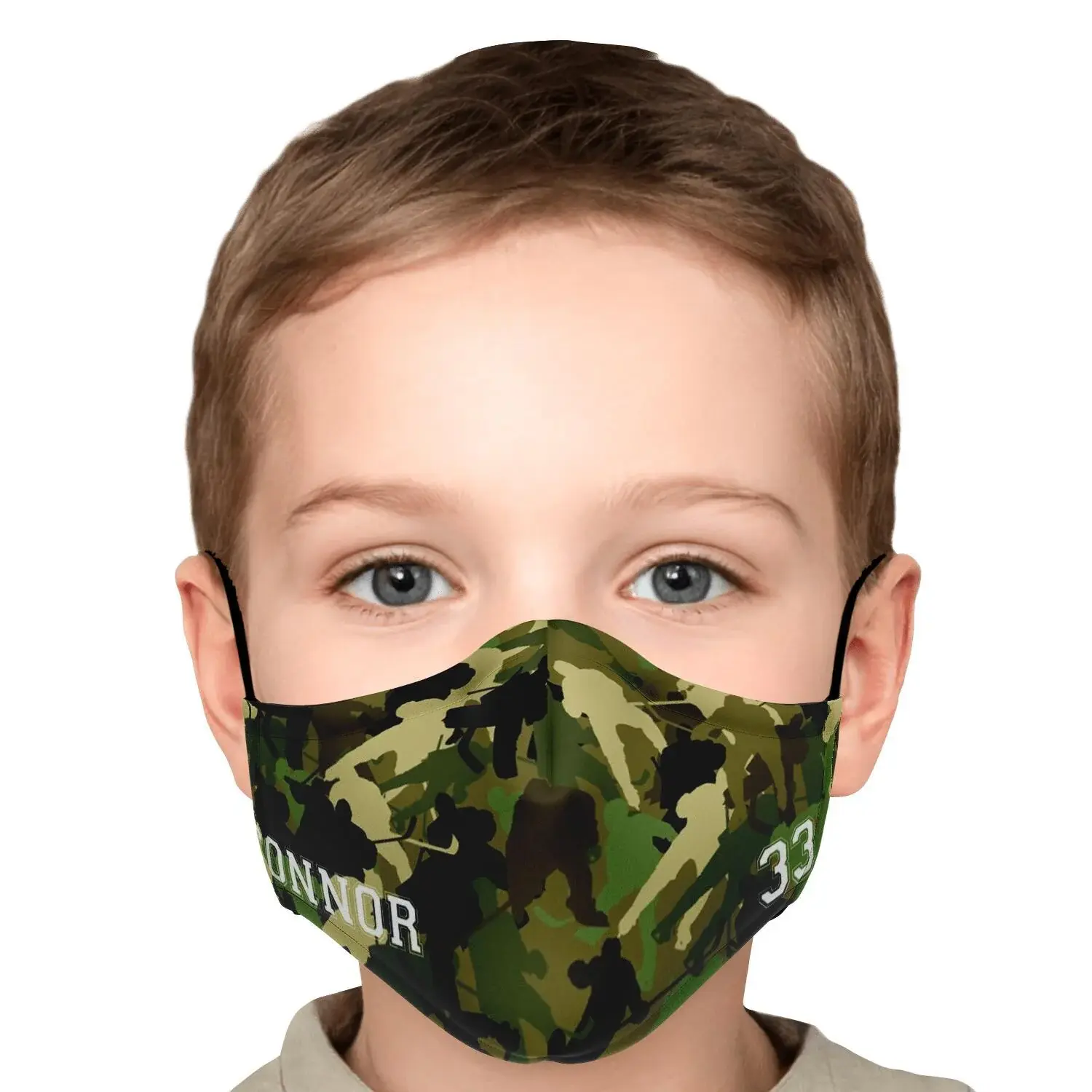 Maskwell Reusable Face Mask Silver Ion Technology Green Camo Kids
