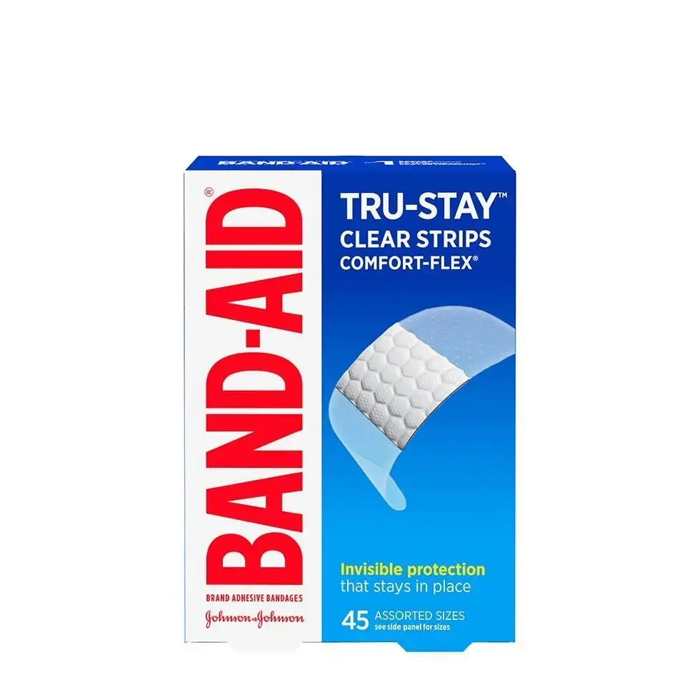 BND-BAND-AID Band-Aid™Tru-Stay Clear Strips Comfort-Flex Bandages Assorted Sizes 45 count
