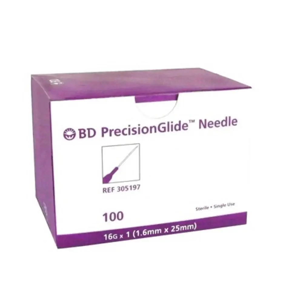 BD Medical BD PrecisionGlide Hypodermic Needle 100/bx 16g x 1" single