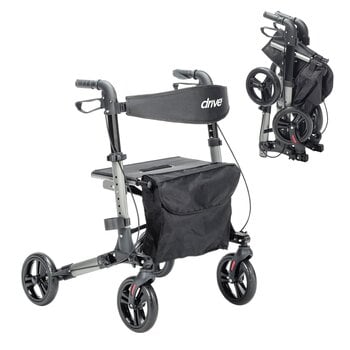 Drive Medical Compact Folding Rollator Black