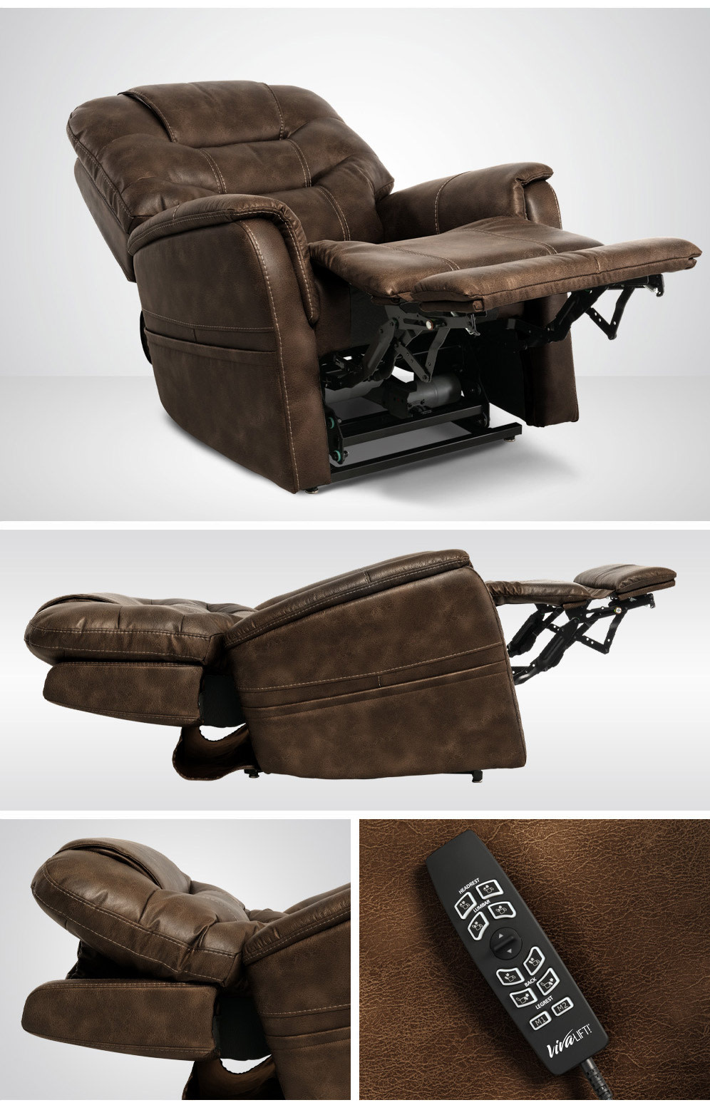 Pride Mobility Pride PLR975 VivaLift Elegance  Power Lift Recliners Medium Weight Capacity (400 lb  Badlands Steel