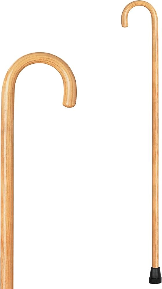 Carex Carex Natural Ash Finish Wood Cane W/ Round Handle 7/8"Tip