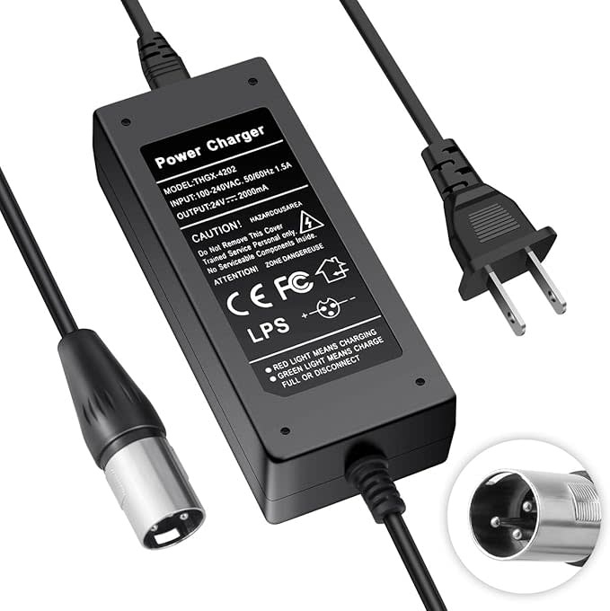 EAGLEGGO Pride Mobility Scooter  Jazzy Power Chair Go-Go Elite Traveller Plus 24V 2A 3-Pin XLR