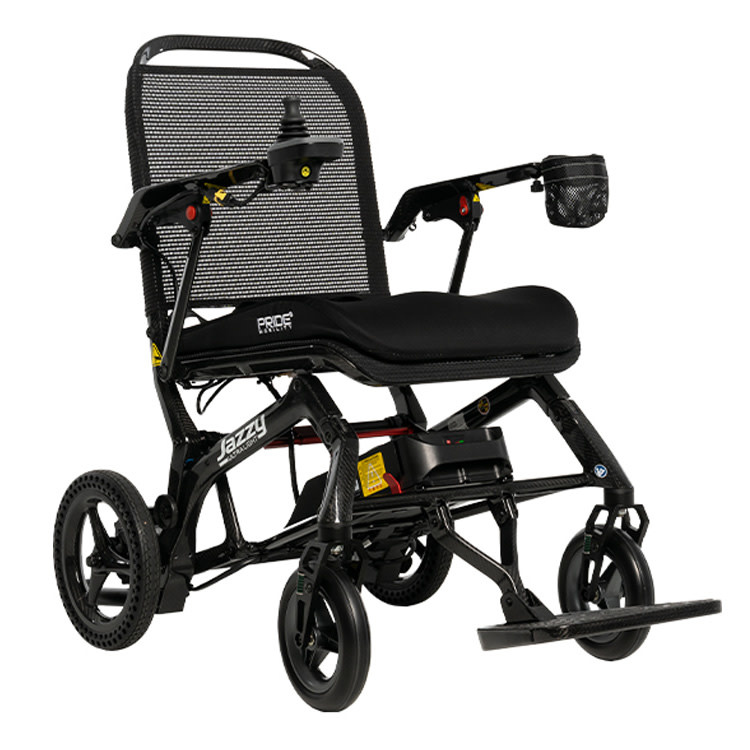 Pride Mobility Pride Folding  Jazzy Power Chair Carbon HD Battery 10-12 AH 400-lb. weight capacity Black Ultra  Light