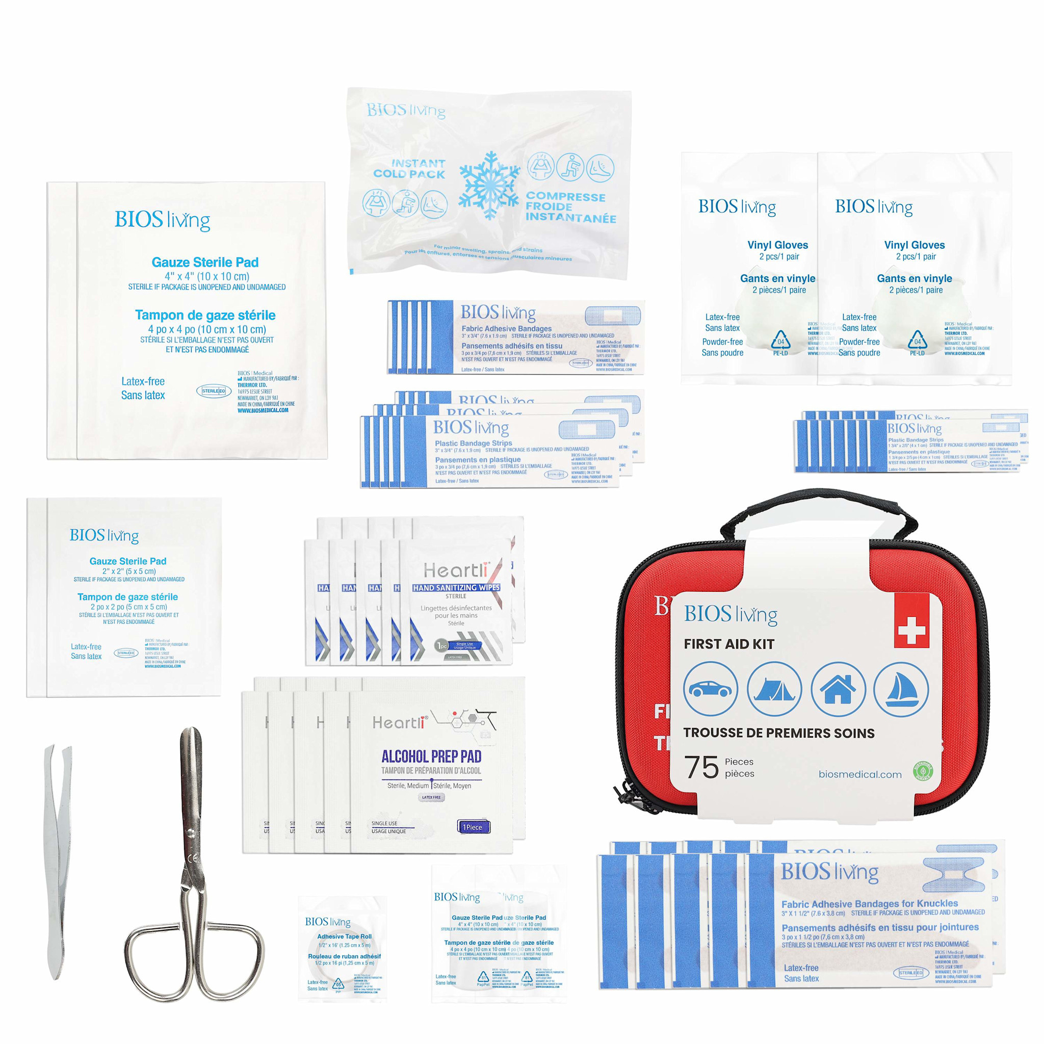 BOS-BIOS First Aid Kit 75 pieces