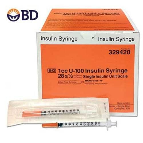 BD Medical BD Microfine Insulin Syringe w/Needle 28G x .5" 100/bx