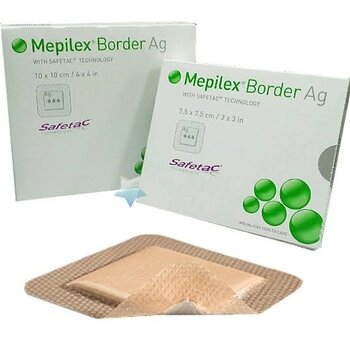 Mepilex Mepilex Border Foam AG Antimicrobial all-in-one Foam Dressing 7.5cm x 7.5cm single