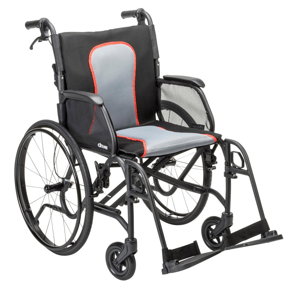 Drive Medical Drive AeroFly™ Ultra-Lite Wheelchair Red/Black  20" x 16" (300 lbs)