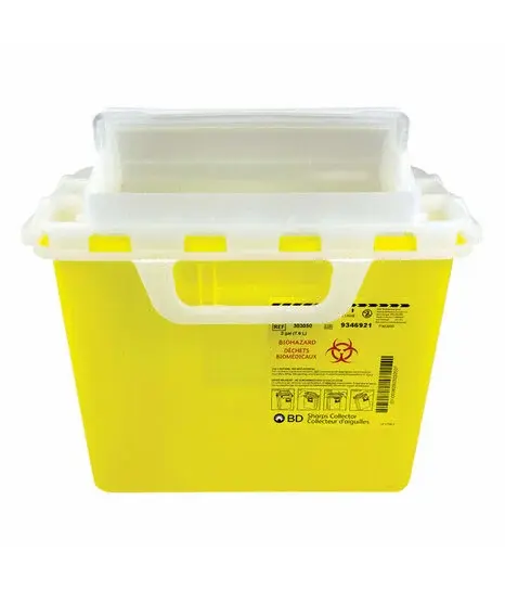 BD Medical BD Point-of-Use Sharps Container; 5.1 L, Yellow, Horizontal entry CASE/20 EACH