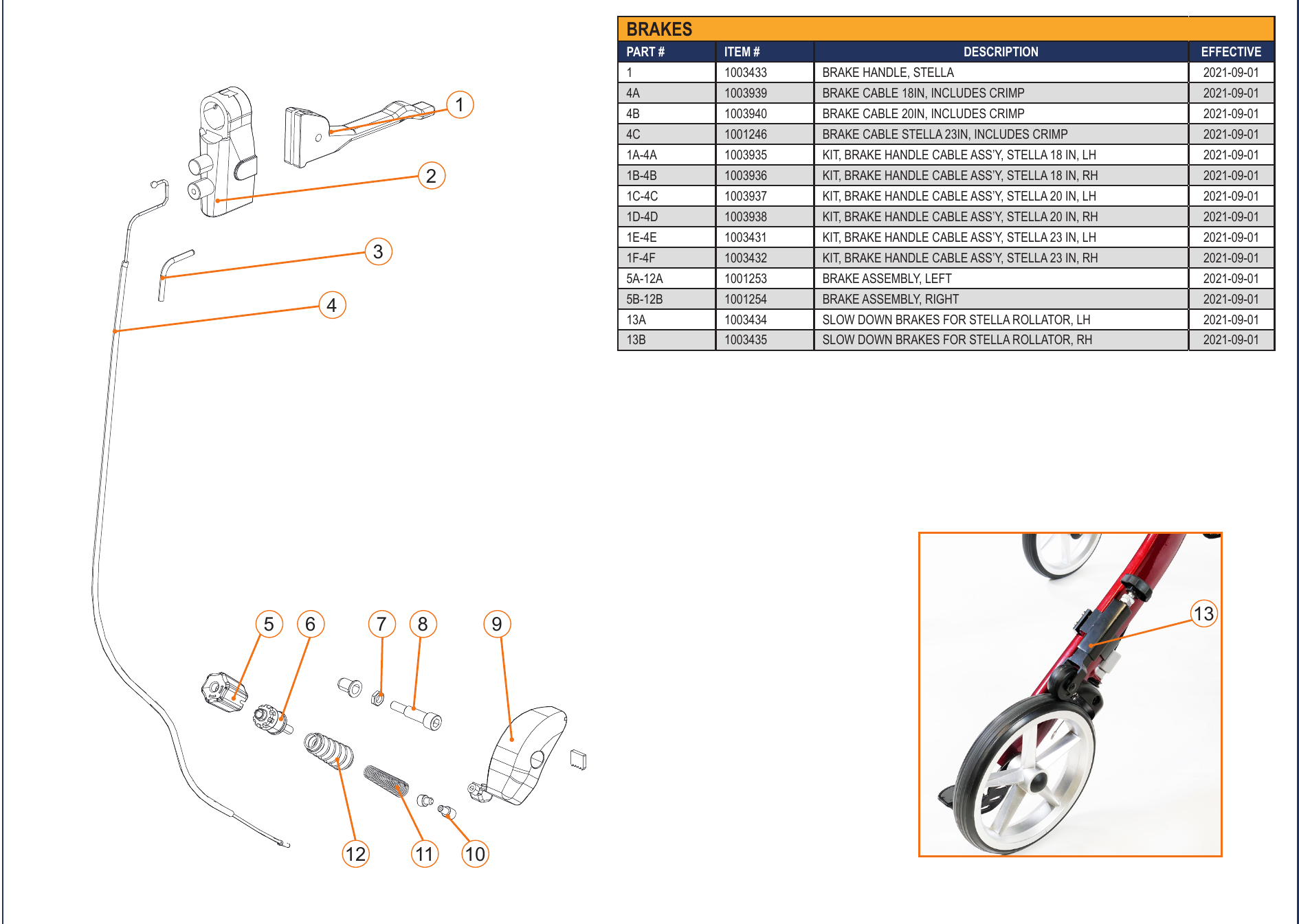 STL-Stella Stella Replacement Parts Brake Assembly Kit