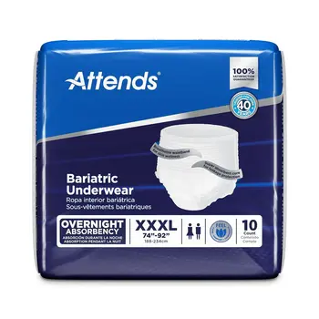 Attends Attends Bariatric Overnight Underwear 3XL 10/bg
