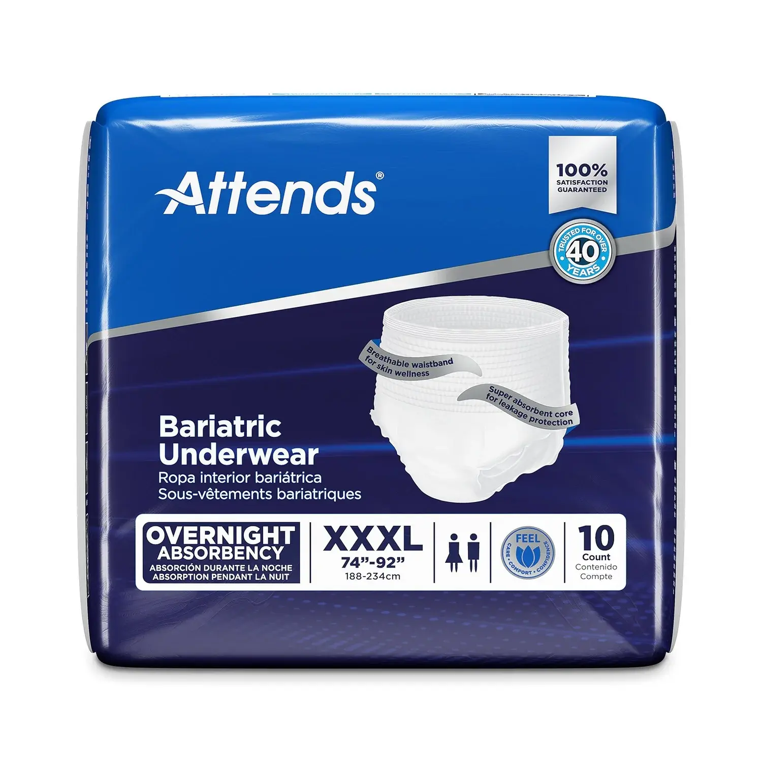 Attends Attends Bariatric Overnight Underwear 3XL 10/bg