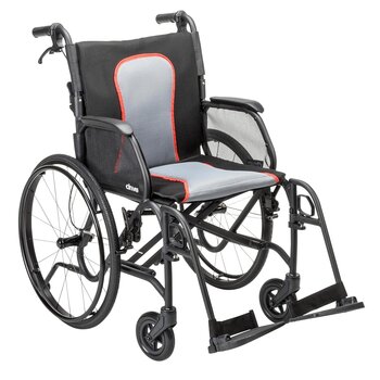 Drive Medical Drive AeroFly™ Ultra-Lite Wheelchair Black/Red  18" x 16" (250 lbs)